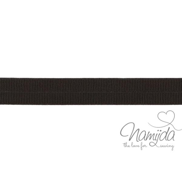 1 MTR. ♥ Elastisches Einfassband MATT - BRAUN - 20mm ♥
