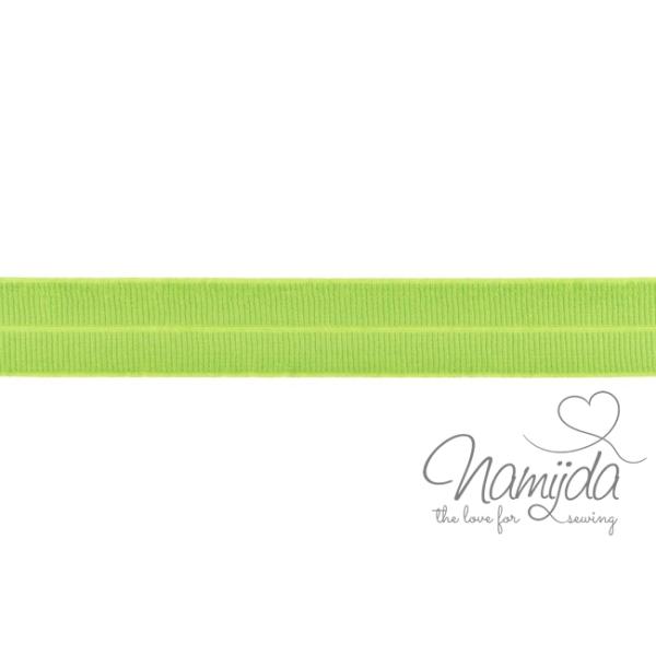1 MTR. ♥ Elastisches Einfassband MATT - LIME - 20mm ♥