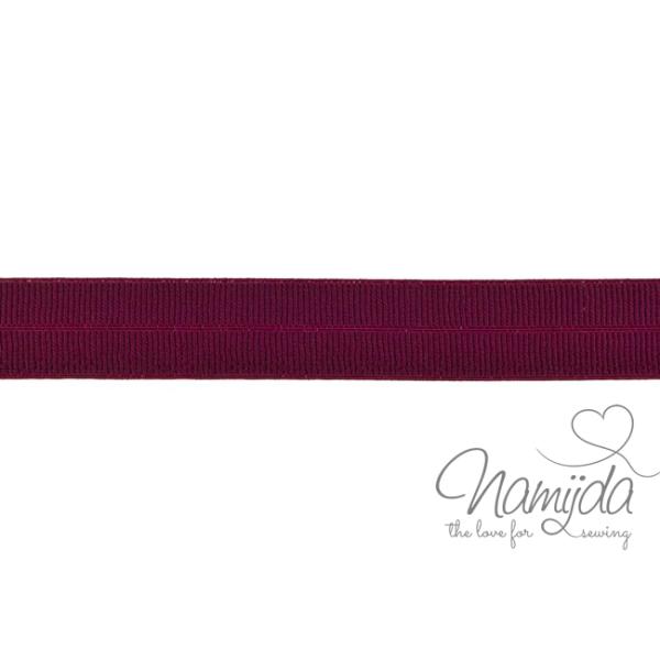 1 MTR. ♥ Elastisches Einfassband MATT - BORDEAUX - 20mm ♥