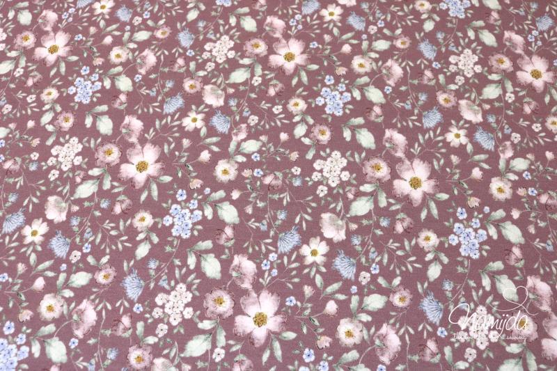 0,50 MTR. ♥ FLORAL ALTMAUVE LOVE JERSEY ♥