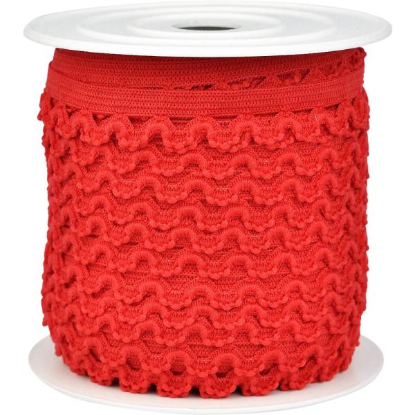 1 MTR. ♥ Elastischer Ziergummi Rot - Abschlusslitze ♥