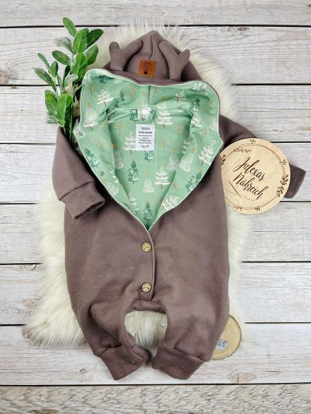 0,5 MTR. ♥ Doubelface Baumwollfleece Dusty BRAUN - 100% Baumwolle ♥