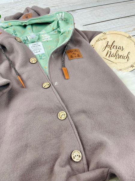 0,5 MTR. ♥ Doubelface Baumwollfleece Dusty BRAUN - 100% Baumwolle ♥
