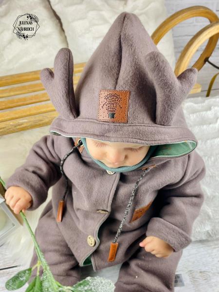 0,5 MTR. ♥ Doubelface Baumwollfleece Dusty BRAUN - 100% Baumwolle ♥