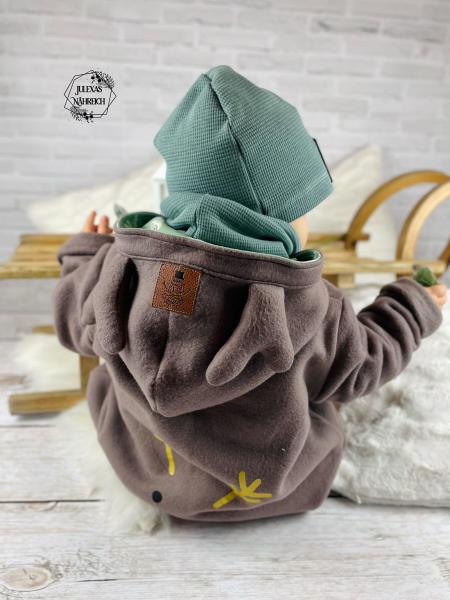 0,5 MTR. ♥ Doubelface Baumwollfleece Dusty BRAUN - 100% Baumwolle ♥