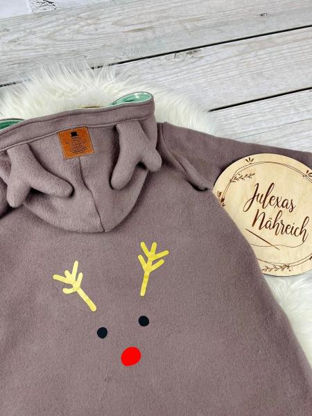 0,5 MTR. ♥ Doubelface Baumwollfleece Dusty BRAUN - 100% Baumwolle ♥