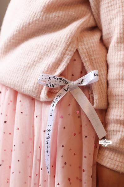 0,5 MTR. ♥ WEICHER *HERZGLITZER*  TüLL ROSE ♥
