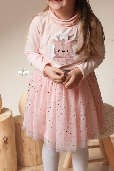 0,5 MTR. ♥ WEICHER *HERZGLITZER*  TüLL ROSE ♥