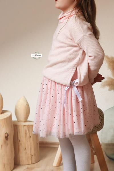 0,5 MTR. ♥ WEICHER *HERZGLITZER*  TüLL ROSE ♥