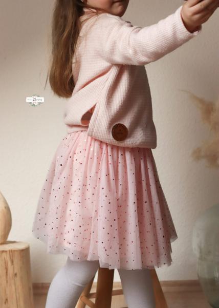 0,5 MTR. ♥ WEICHER *HERZGLITZER*  TüLL ROSE ♥