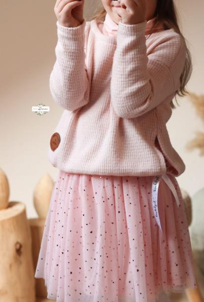 0,5 MTR. ♥ WEICHER *HERZGLITZER*  TüLL ROSE ♥