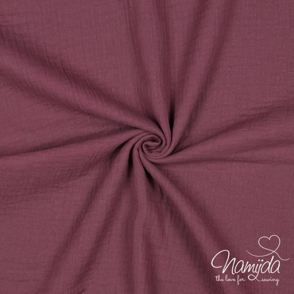 0,5 MTR. ♥ DouBLE GAUZE - Musselin ALTMAUVE  - Baumwollstoff ♥