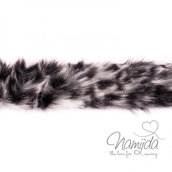 1 MTR. ♥ KUNST FeLLBORTE LEO SCHWARZ/WEISS - 4cm ♥