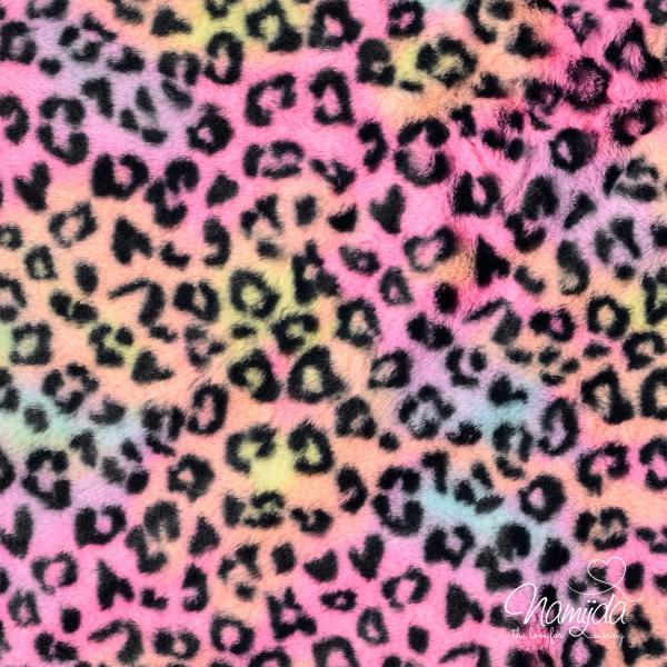 LIEFERZEIT CA. 1 Woche!!! 0,5 MTR. ♥ TEDDY LEO MULTICOLOR RAINBOW ♥