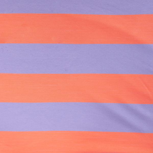 0,50 MTR. XL STREIFEN LILA ORANGE - FRENCH TERRY