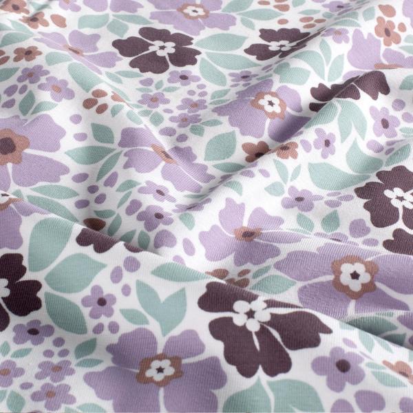 0,50 MTR. ♥ FLIEDER BLUMENZAUBER JERSEY ♥