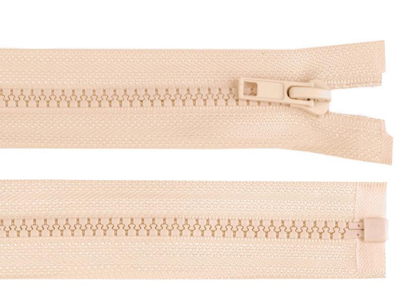 1 Stück Jacken Reißverschluss NATURAL - 60cm - teilbar