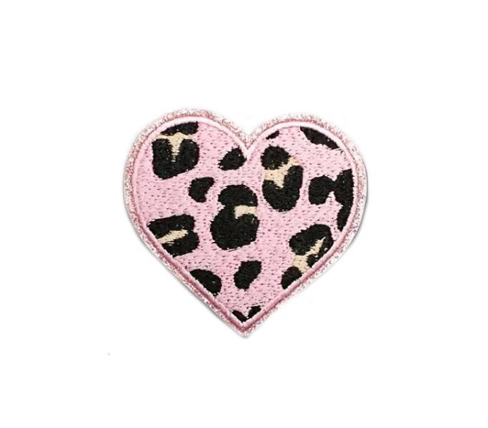 1 Stück - GLITZER LEO HEART PATCH
