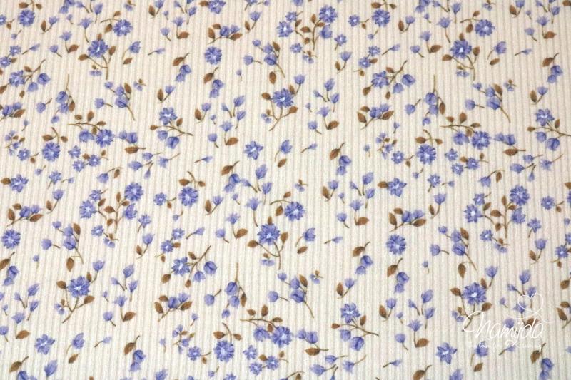 0,5 MTR.  ♥ RIPPSTRICK JERSEY STREUBLÜMCHEN FLIEDER/DUSTYBLUE ♥