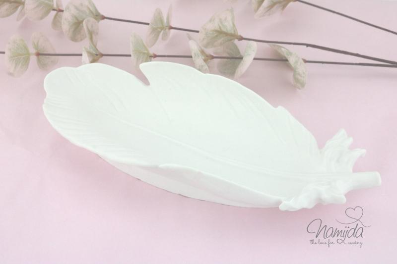 1 Stück ♥ GIESSFORM SILIKON - FEDERSCHALE  24,5x11cm  ♥