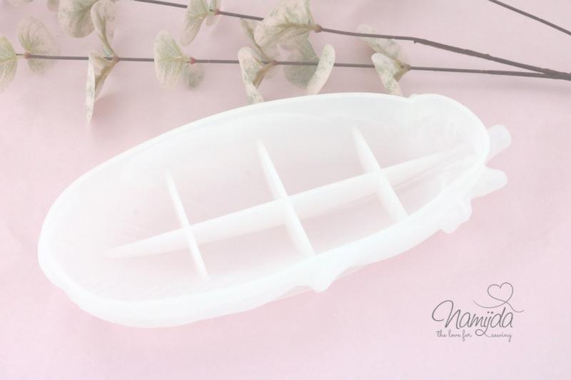 1 Stück ♥ GIESSFORM SILIKON - FEDERSCHALE  24,5x11cm  ♥