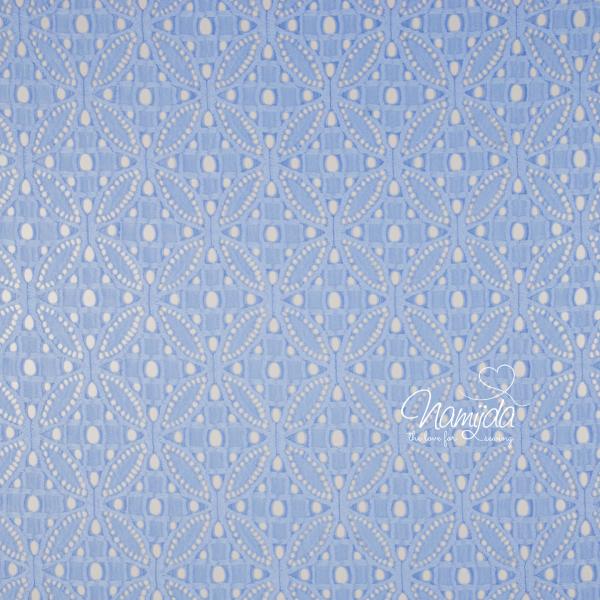 0,5 MTR. ♥ Elastische Spitze ORNAMENT BLüTE - Himmel Blau - Spitzenstoff ♥