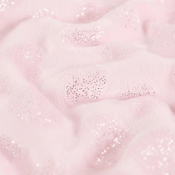 0,5 MTR. ♥ GLITTER HEARTS FLEECE ROSE  ♥