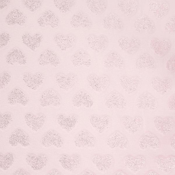 0,5 MTR. ♥ GLITTER HEARTS FLEECE ROSE  ♥