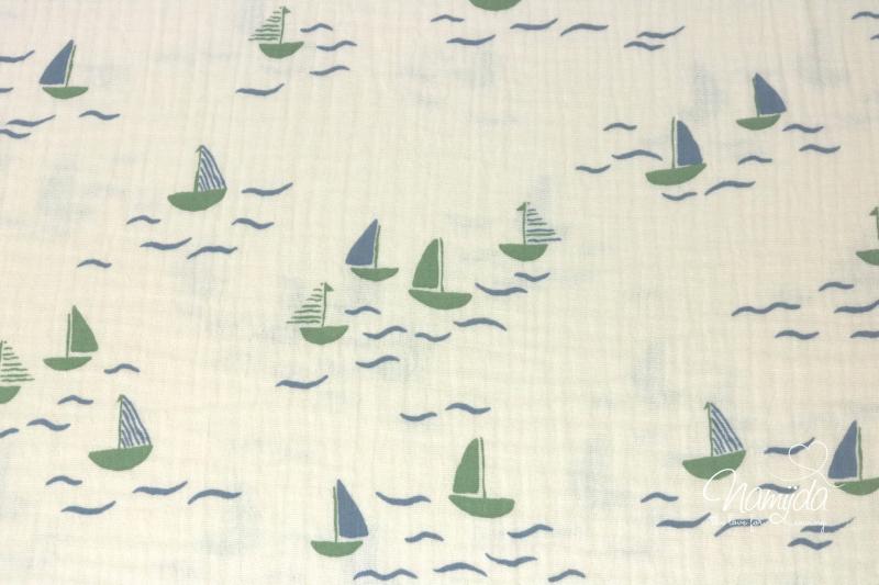 0,5 MTR. ♥ MUSSELIN SEGELBOOTE ♥