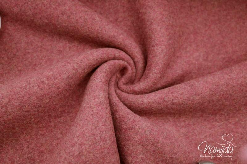 0,5 MTR. ♥ Doubelface Baumwollfleece BEERE MELANGE - 100% Baumwolle ♥