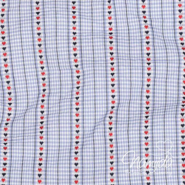 0,5 MTR. JACQUARD LOVE  BAUMWOLLE HELLBLAU