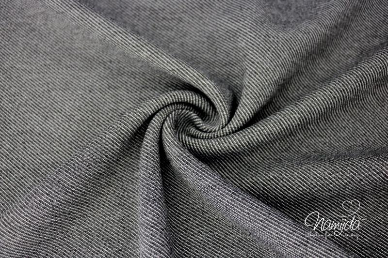 0,5 MTR. ♥ KNITTED DENIM JEANS JERSEY - ANTHRAZIT - ELASTISCH ♥