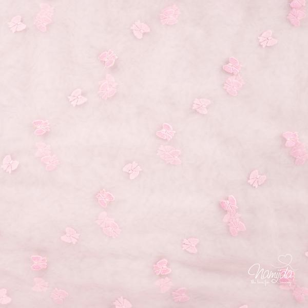 0,5 MTR. ♥ SOFT TüLL AUFGESTICKTE SCHLEIFEN ♥