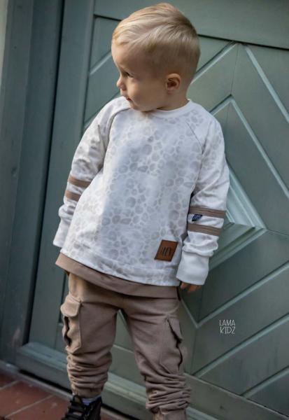 0,5 MTR. ♥ DENIM LEO LOVE NATUR EIGENPRODUKTION - FRENCH TERRY ♥