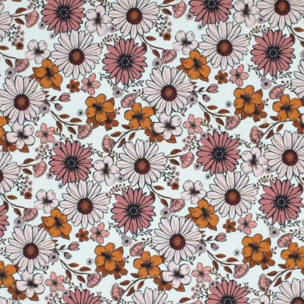 0,5 MTR.  AQUARELL VINTAGE DAISIES - JERSEY