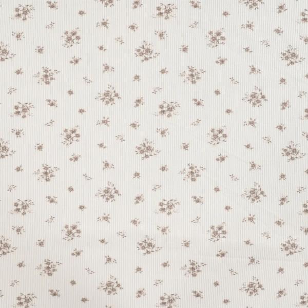 0,5 MTR. ♥ RIPPSTRICK JERSEY NATURAL FLOWERS ♥
