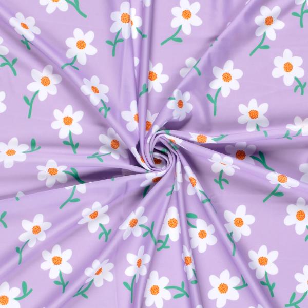 0,5 MTR.  ♥ BADESTOFF LYCRA GÄNSEBLÜMCHEN FLIEDER UPF50 ♥