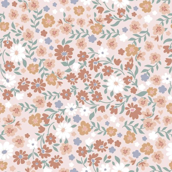 0,5 MTR. ♥ REGENJACKEN STOFF BLUMENWIESE - WASSERDICHT ♥