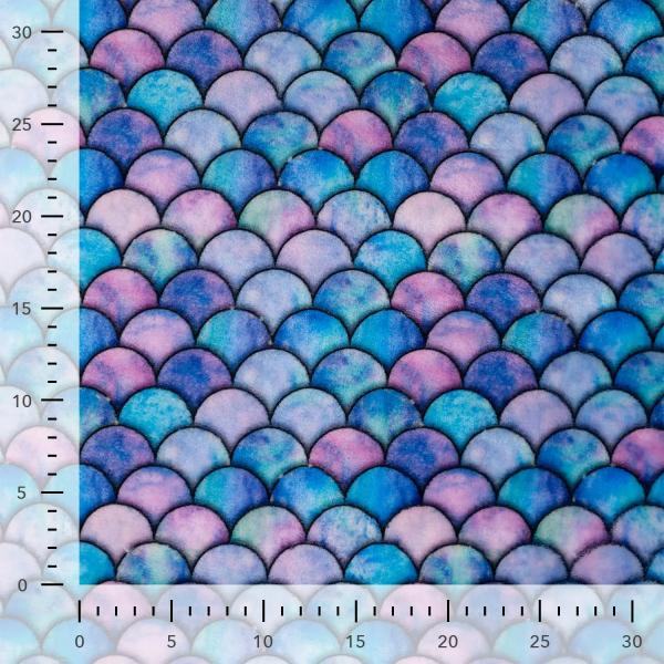 0,5 MTR. ♥ MERMAID FIN MULTICOLOR  FLEECE ♥