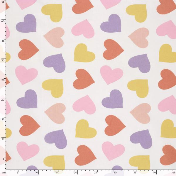 0,5 MTR.  PASTELL HERZCHEN BAUMWOLLE