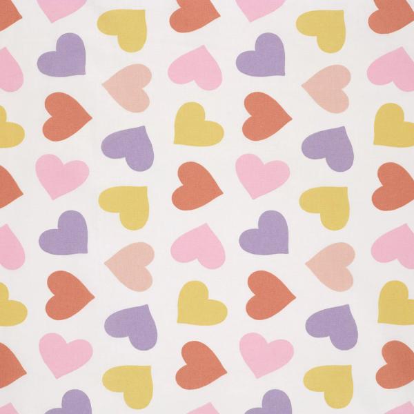 0,5 MTR.  PASTELL HERZCHEN BAUMWOLLE