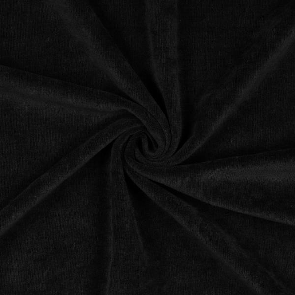 0,50 MTR. ♥ FEINCORD DOUBLEFACE FLEECE SCHWARZ STRETCH ♥