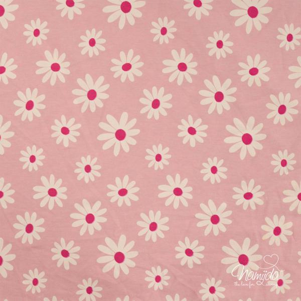 0,50 MTR. ♥ DAISIES ROSE MELANGE JERSEY ♥