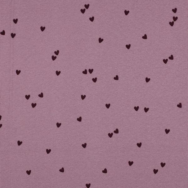 0,5 MTR. ♥ RIPPSTRICK JERSEY HERZCHEN - MAUVE ♥