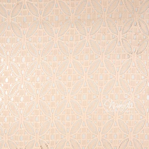 0,5 MTR. ♥ Elastische Spitze ORNAMENT BLüTE - Nude - Spitzenstoff ♥