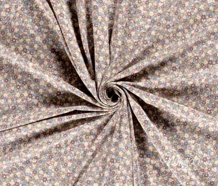 0,50 MTR.  ♥ STREUBLÜMCHEN BEERE/APRICOT JERSEY ♥