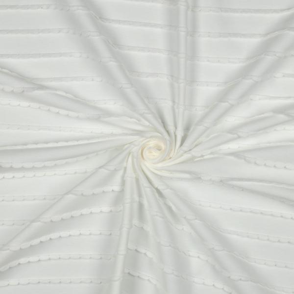 0,5 MTR. ♥ RÜSCHEN JERSEY - WEISS ♥