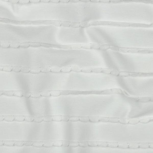 0,5 MTR. ♥ RÜSCHEN JERSEY - WEISS ♥