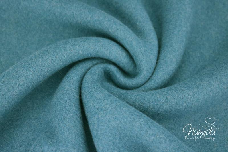 0,5 MTR. ♥ BIO Doubelface Baumwollfleece PETROL - 100% Baumwolle ♥