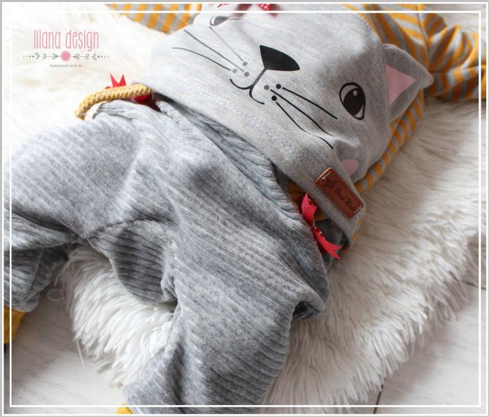 0,5 MTR. ♥ BREITCORD JERSEY - HELLGRAU MELIERT - ELASTISCH ♥